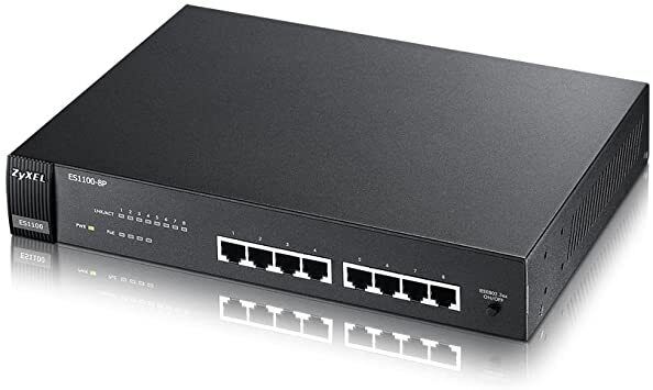Switch ZyXEL ES1100-8P  8 Ports PoE, 2 Couche supportée Livré Avec Ses Racks Informatique, réseaux:Réseau d'entreprise, serveurs:Commutateurs, concentrateurs:Commutateurs réseau ZyXEL   