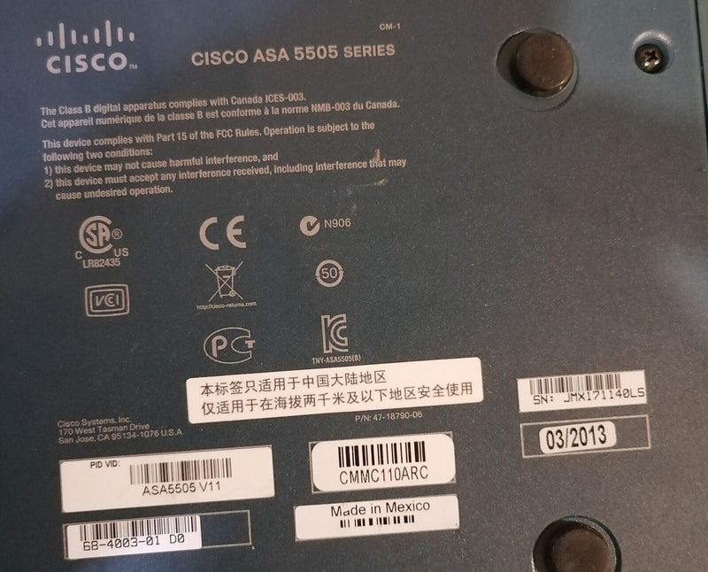 Cisco 5505 Series ASA5505 V11 Adaptive Security Appliance  Cisco   