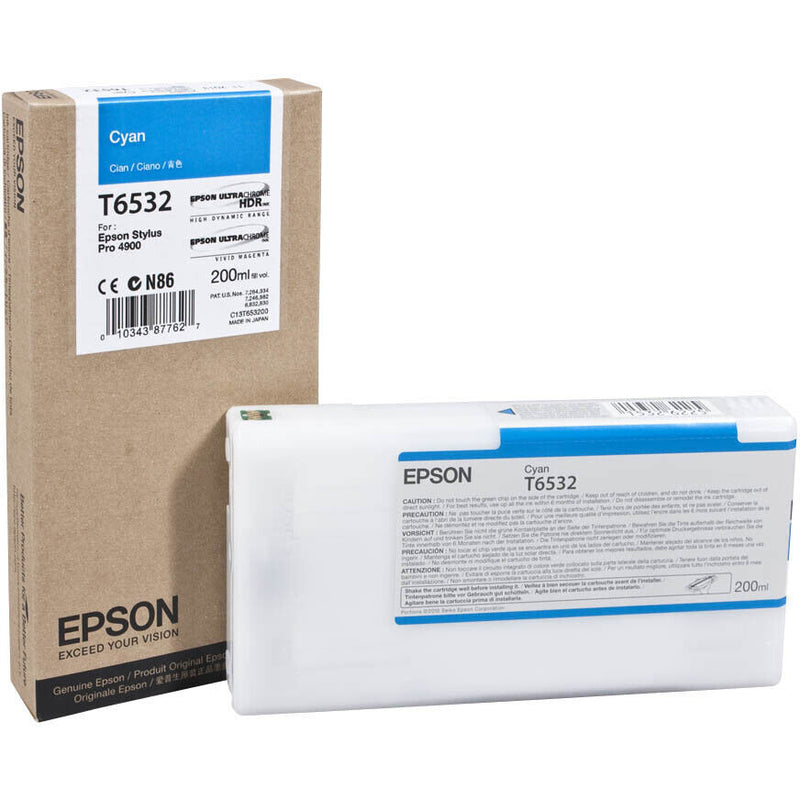 Cartouche EPSON T6532 1535653 Original Neuf Cyan 200ml Pour Stylus Pro 4900  Epson   