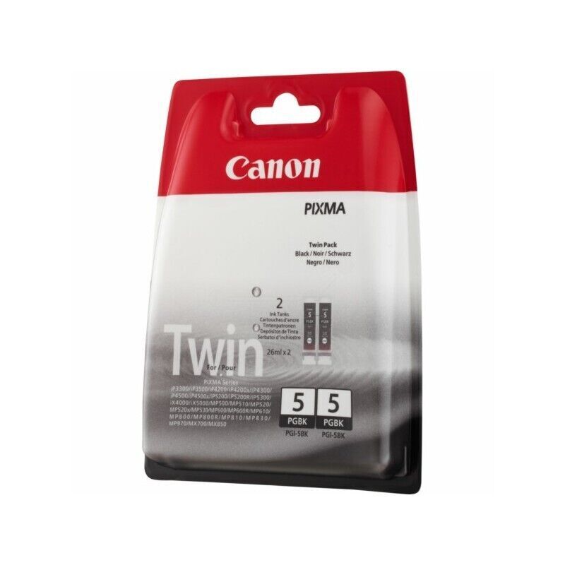 2 Cartouches D'Encre Canon PGI-5BK TWIN Original Neuf Noir 26ml x 2 PIXMA SERIES  Canon   