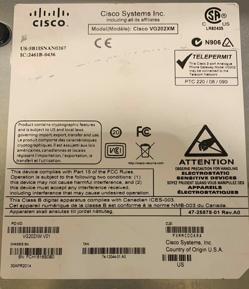 Passerelle vocale Cisco Vg202xm  CISCO   