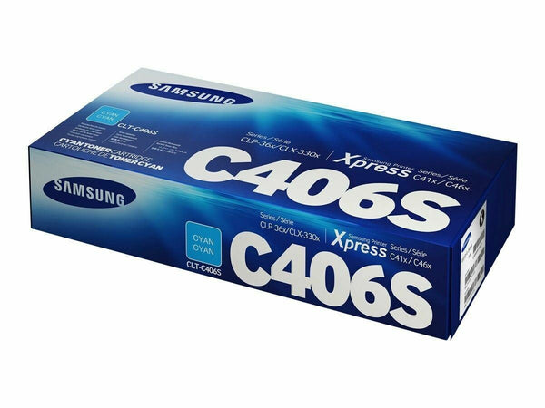 SAMSUNG C406S Cartouches de toner Cyan Original; Lot de 2 Toners Originaux  Samsung   