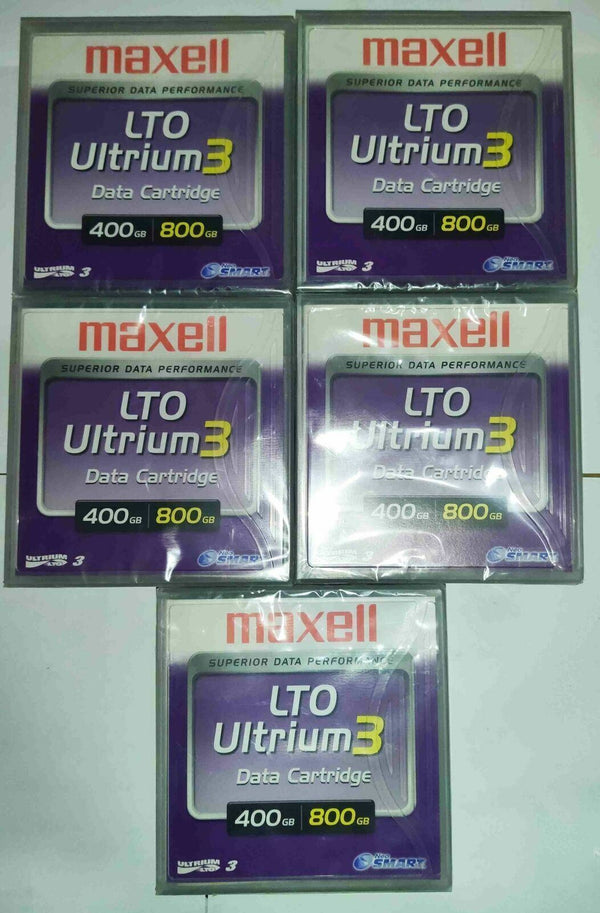 LOT DE 5 Maxell 22919500 Cartouche de bande LTO Ultrium 3 400 GB / 800 GB  Dell   